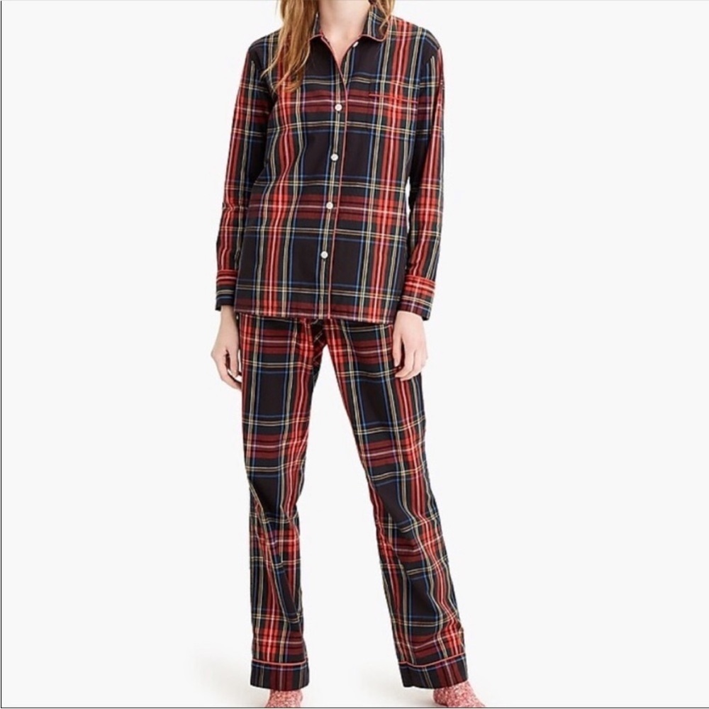 J. Crew Plaid Pajama Top Long Sleeve Large